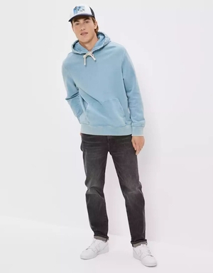 Sweat à Capuche American Eagle AE Bonfire Fleece Bleu Homme | PMS-71986552